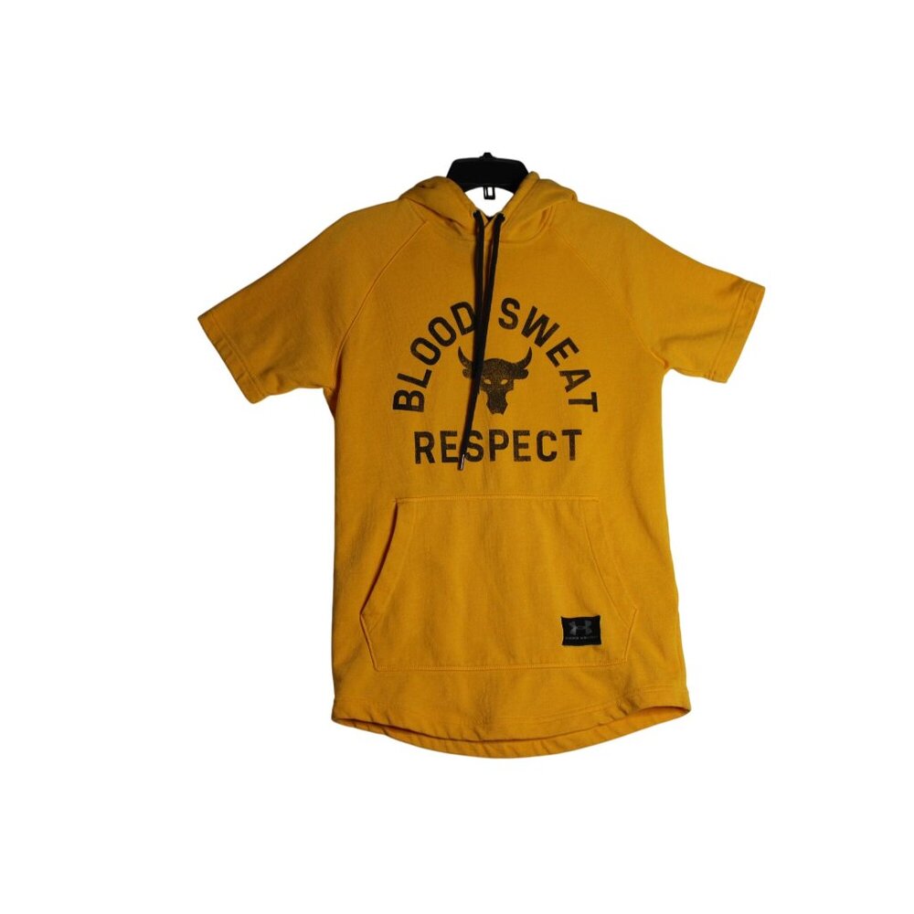 Under Armour Project Rock Sweatshirt Men's Small Hoodie Blood Sweat Respect Bull